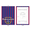 ZAPROSZENIE NA URODZINY FC BARCELONA MESSI LEWANDOWSKI + KOPERTA