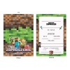 ZAPROSZENIE NA URODZINY MINECRAFT PIKSELE URODZINOWE + KOPERTA