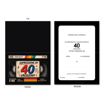 ZAPROSZENIE NA 40 URODZINY VHS KASETA + KOPERTA
