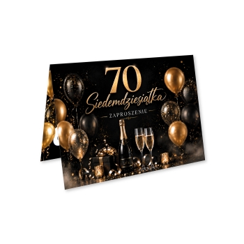 ZAPROSZENIE NA 70 URODZINY ELEGANCKIE + KOPERTA