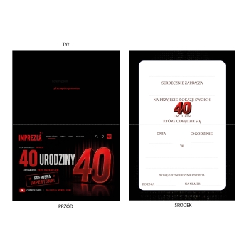 ZAPROSZENIE NA 40 URODZINY NETFLIX IMPREZIX + KOPERTA