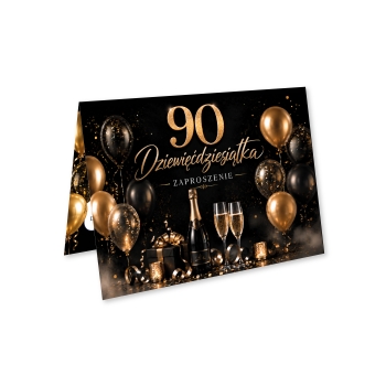 ZAPROSZENIE NA 90 URODZINY ELEGANCKIE + KOPERTA