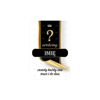 ETYKIETY NA DOWOLNE URODZINY BIAŁE CZARNE ZŁOTE ELEGANCKIE PERSONALIZOWANE 8szt.
