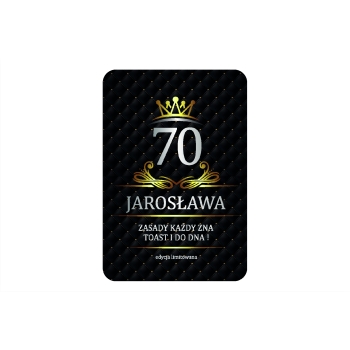 ETYKIETY NA 70 URODZINY LUXURY CZARNE LUX PERSONALIZOWANE 8szt.