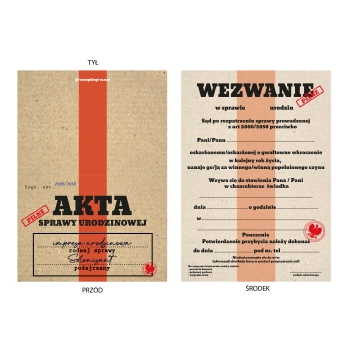 ZAPROSZENIE UNIWERSALNE NA KAŻDĄ OKAZJĘ AKTA SPRAWY + KOPERTA