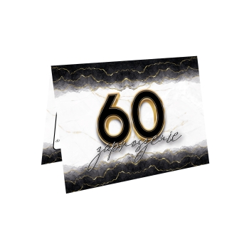 ZAPROSZENIE NA 60 URODZINY ELEGANCKIE BLACKGOLD BROKAT + KOPERTA