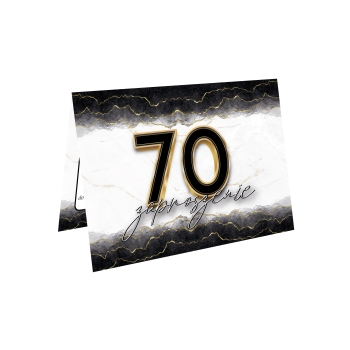 ZAPROSZENIE NA 70 URODZINY ELEGANCKIE BLACKGOLD BROKAT + KOPERTA