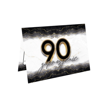 ZAPROSZENIE NA 90 URODZINY ELEGANCKIE BLACKGOLD BROKAT + KOPERTA