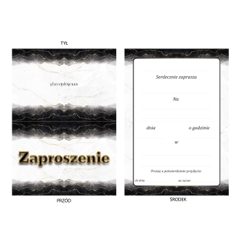 ZAPROSZENIE UNIWERSALNE NA KAŻDĄ OKAZJĘ ELEGANCKIE BLACKGOLD + KOPERTA