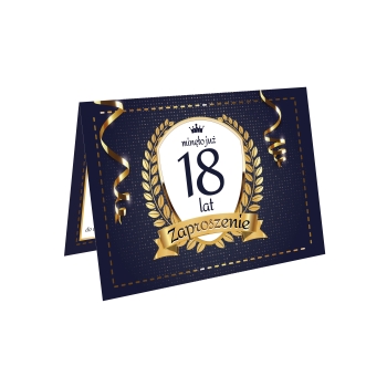 ZAPROSZENIE NA 18 URODZINY ELEGANCKIE GRANATOWE + KOPERTA