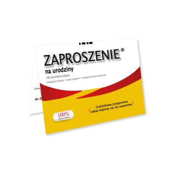 ZAPROSZENIE NA KAŻDE URODZINY UNIWERSALNE ETOPIRYNA TABLETKI + KOPERTA