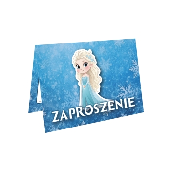 ZAPROSZENIE NA URODZINY FROZEN KRAINA LODU ELSA KSIĘŻNICZKA + KOPERTA