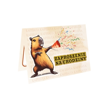 ZAPROSZENIE NA URODZINY KAPIBARA + KOPERTA zwierzę urodzinowe