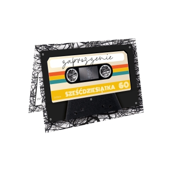 ZAPROSZENIE NA 60 URODZINY KASETA MAGNETOFONOWA TAŚMA PRL + KOPERTA
