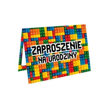 ZAPROSZENIE NA URODZINY KLOCKI KOLOROWE LEGO DUPLO + KOPERTA