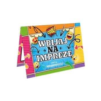 ZAPROSZENIE NA URODZINY KOMIX WBIJAJ NA IMPREZĘ URODZINOWE + KOPERTA