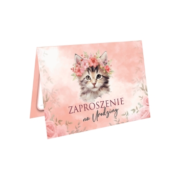 ZAPROSZENIE NA URODZINY KOT KOTEK URODZINOWE + KOPERTA
