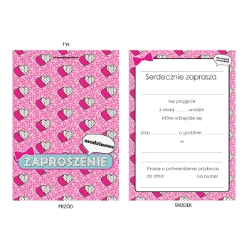 ZAPROSZENIE NA URODZINY LOL RÓŻOWE URODZINOWE DZIEWCZYNKI + KOPERTA