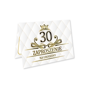 ZAPROSZENIE NA 30 URODZINY LUX BIAŁE LUXURY + KOPERTA