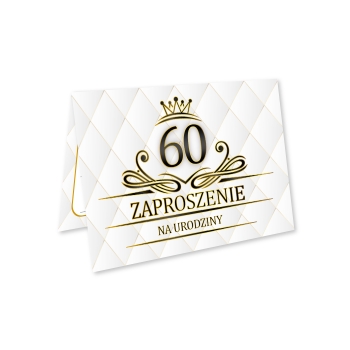ZAPROSZENIE NA 60 URODZINY LUX BIAŁE LUXURY + KOPERTA
