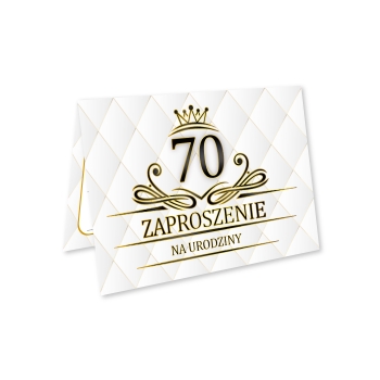 ZAPROSZENIE NA 70 URODZINY LUX BIAŁE LUXURY + KOPERTA