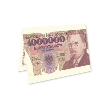 ZAPROSZENIE NA URODZINY PRL MILION ZŁOTYCH BANKONT 40 50 60 70 80 + KOPERTA