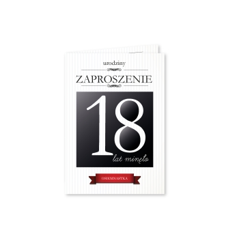ZAPROSZENIE NA 18 URODZINY ELEGANCKIE BIAŁE STONOWANE + KOPERTA