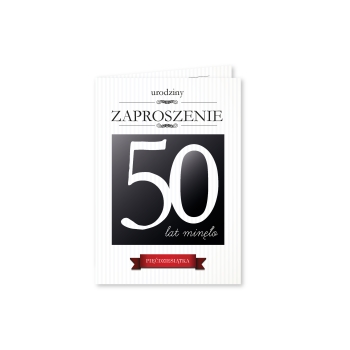 ZAPROSZENIE NA 50 URODZINY ELEGANCKIE BIAŁE STONOWANE + KOPERTA