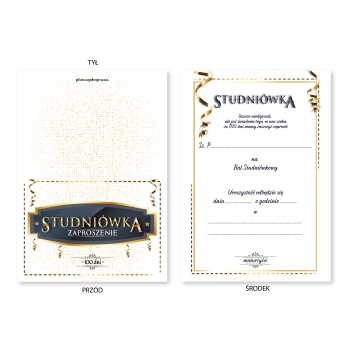 ZAPROSZENIE NA STUDNIÓWKĘ ELEGANCKIE BIAŁE STUDNIÓWKA +koperta