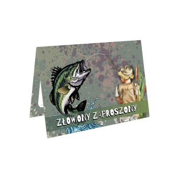 ZAPROSZENIE NA URODZINY WĘDKARZA WĘDKARZ RYBY ŁOWIENIE +KOPERTA
