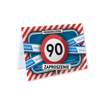 ZAPROSZENIE NA 90 URODZINY ZNAK MANDAT WEZWANIE ZAKAZ + KOPERTA