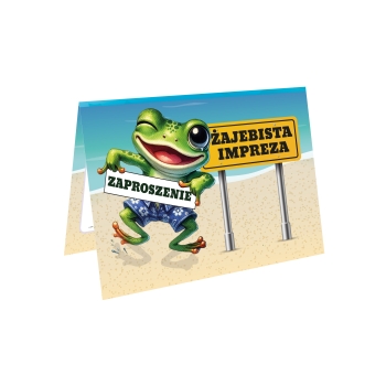 ZAPROSZENIE NA KAŻDE URODZINY UNIWERSALNE ŻAJEBISTE ŻABA + KOPERTA